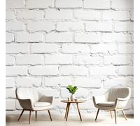 JEDTAKCT Papier Peint Texture De Brique Industrielle, Papier Peint Panoramique Géométrie Simple Gris Pour Salon Chambre Bureau Couloir Arrière-Plan Tv, Décoration Murale 3D, 400X280Cm (L X H)