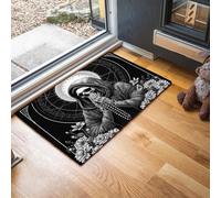 JEDTAKCT Tapis De Intérieur 50X80Cm - Paillasson D'Intérieur Antidérapant Lavable - Paillasson De Qualité Plante Crâne Mystérieuse Ciel Étoilé Sombre Noir Et Blanc pour Entrée Porte Avant Et Arrière