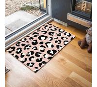 JEDTAKCT Tapis D'Entrée D'Intérieur, Tapis Douce Lavable Antidérapant Imprimé Léopard Mignon Rose 90X150Cm, Imprimé Motifs Guépard Simples, Paillasson Fin Absorbant pour Cuisine Entrée Chambre
