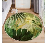 JEDTAKCT Tapis Feuilles De Palmier Tropicales - Tapis Salon, Salle À Manger, Chambre Adulte Et Ado, Cuisine, Design Flore Bohème, Lavable Antidérapant Poil Ras Doux Grande Taille 160 Cm, Vert Sauge