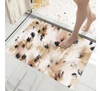 JEDTAKCT Tapis Graffiti Abstrait À Motif Léopard, Paillasson Esthétique Animale Beige Rectangulaire, Antidérapant Piège Visuel De Porte, Absorption Tapis Effet Optique pour Salle Bain Chambre 45X75Cm
