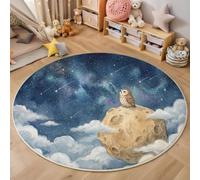 JEDTAKCT Tapis Rond Lavable Antidérapant Animaux des Contes De Fées