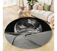 JEDTAKCT Tapis Rond Lavable Antidérapant Architecture Fantastique du Désert