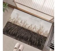 JEDTAKCT Tapis Toit De Chaume 50X80Cm en Fausse Laine Brun Rouille pour Salle De Bain Cuisine, Petit Paillasson D'Entrée D'Intérieur, Architecture De Style Rustique, Tapis De Sol Antidérapant Lavable