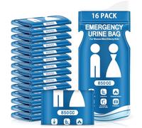 JEDWKFA 16 Pièces Sac Urinaire, 850 ML Sacs à Urine Jetables, Toilette Portable Voiture, Sac Vomissement Voiture, pour Le Camping, Voyages, Embouteillages, Sacs à Pipi pour Homme, Femme