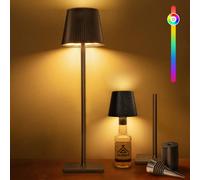 Jeebel 4-en-1 Lampe de Bouteille LED Dimmable, 5200mAh Lampe de Table Sans Fil en Métal avec Contrôle Tactile, IP54, Abat Jour de Bouteille Portable pour Restaurant Intérieur Extérieur Jardin Camping