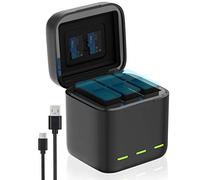 Jeebel Chargeur Batterie pour Hero 12/11/10/9 Black, 3-Canaux Adaptateur de Boîte Compact avec Charge Rapide 2,4A & Câble USB-C, Compatible avec Batterie d’Origine Hero 12 11 10 9 (sans Batterie)