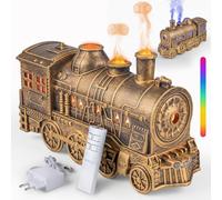 Jeebel Diffuseur Arôme pour Huiles Essentielles - Diffuseur de Forme Train avec LED Colorées, Télécommande, Adaptateur Secteur - 300ml Mini Humidificateur pour Aromathérapie de Chambre Bureau