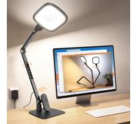 Jeebel Lampe de Bureau LED Puissante, 18W 1500LM Lampe de Table Dimmable | Lampe de Bureau à Lumière du Jour, Bras Flexible Réglable, Télécommande & Mémoire, Gradation Continue pour Travail Dessin