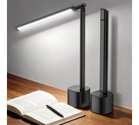 Jeebel Lampe de Bureau Sans Fil, 5000mAh Batterie Desk Lamp LED, Tactile Variateur Continu et 3 Températures Couleur, Angle d’Éclairage Réglable 180°, Protection des Yeux Portable Lumière pour Bureau