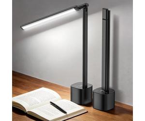 Jeebel Lampe de Bureau Sans Fil, 5000mAh Batterie Desk Lamp LED, Tactile Variateur Continu et 3 Températures Couleur, Angle d’Éclairage Réglable 180°, Protection des Yeux Portable Lumière pour Bureau