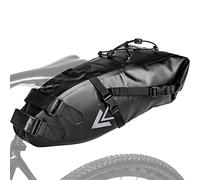 Jeebel Sacoche de Selle de Vélo, Sac de Arrière Vélo Sacoche de Selle de Rangement Universel Étanche de Sport 10L avec Sangles Velcro Boucles Poche de Siège Pour Vélo Route de VTT BMX MTB, Noir