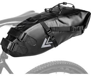 Jeebel Sacoche de Selle de Vélo, Sac de Arrière Vélo Sacoche de Selle de Rangement Universel Étanche de Sport 10L avec Sangles Velcro Boucles Poche de Siège Pour Vélo Route de VTT BMX MTB, Noir