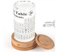 Jeebel Tableau Périodique des Éléments réels, Tableau Periodique en Acrylique de Lampe Table LED avec Élément Vrai pour Outil Enseignement/Affichage Elements Chimiques pour Enseignant Étudiant Enfant