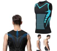 Jeeeun 2024 New Menionic Tourmaline Posturecorrector Vest - Instant Posture Corrector for Men (Black,XXL)