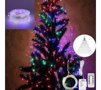 Jeeeun 2026 Cascading Twinkle Lights for Christmas Tree - 8 Modes, 300-1500 Christmas LED Firefly Twinkle String Lights for Home Decor (Multicolored,20m 600 LEDs)