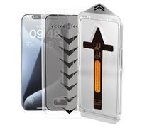 Jeeeun 3-in-1 Screen Protector for iPhone, Silk Screen Dust-Free Room Tempered Film for iPhone 16/15/14/13, Privacy Screen for iPhone (Privacy_Film,for iPhone 15 Pro Max)