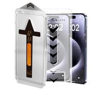 Jeeeun 3-in-1 Screen Protector for iPhone, Silk Screen Dust-Free Room Tempered Film for iPhone 16/15/14/13, Privacy Screen for iPhone (HD_Film,for iPhone 14 Pro)