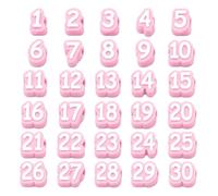 Jeeeun 30/50 Pcs Numbered Pencil Toppers, Reusable Classroom Pencils Labels for Teachers, Pencil Tracking Markers for School Organization (Pink,Number 1-30)