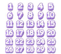 Jeeeun 30/50 Pcs Numbered Pencil Toppers, Reusable Classroom Pencils Labels for Teachers, Pencil Tracking Markers for School Organization (Purple,Number 1-30)