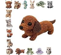 Jeeeun 3D Beaded Animal Kit, Tiny DIY Animal Beading Craft Set for Adults Teens & Beginners, Cute Handmade Bead Art for Relaxing Creative Moments & Thoughtful Gifts (#G)