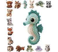Jeeeun 3D Beaded Animal Kit, Tiny DIY Animal Beading Craft Set for Adults Teens & Beginners, Cute Handmade Bead Art for Relaxing Creative Moments & Thoughtful Gifts (#K)