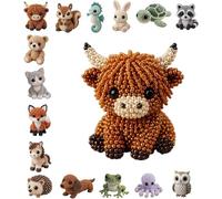 Jeeeun 3D Beaded Animal Kit, Tiny DIY Animal Beading Craft Set for Adults Teens & Beginners, Cute Handmade Bead Art for Relaxing Creative Moments & Thoughtful Gifts (#B)