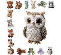 Jeeeun 3D Beaded Animal Kit, Tiny DIY Animal Beading Craft Set for Adults Teens & Beginners, Cute Handmade Bead Art for Relaxing Creative Moments & Thoughtful Gifts (#A)