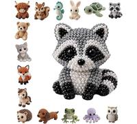 Jeeeun 3D Beaded Animal Kit, Tiny DIY Animal Beading Craft Set for Adults Teens & Beginners, Cute Handmade Bead Art for Relaxing Creative Moments & Thoughtful Gifts (#O)