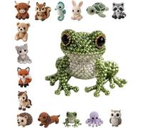 Jeeeun 3D Beaded Animal Kit, Tiny DIY Animal Beading Craft Set for Adults Teens & Beginners, Cute Handmade Bead Art for Relaxing Creative Moments & Thoughtful Gifts (#F)
