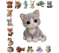 Jeeeun 3D Beaded Animal Kit, Tiny DIY Animal Beading Craft Set for Adults Teens & Beginners, Cute Handmade Bead Art for Relaxing Creative Moments & Thoughtful Gifts (#J)