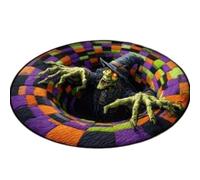 Jeeeun 3D Halloween Rug, Skeleton Vortex Quilted Round Area Rug (Style-B,39.4" Diameter)