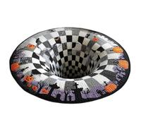 Jeeeun 3D Halloween Rug, Skeleton Vortex Quilted Round Area Rug (Style-C,47.2" Diameter)
