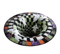 Jeeeun 3D Halloween Rug, Skeleton Vortex Quilted Round Area Rug (Style-E,59.1" Diameter)