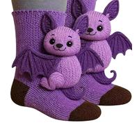 Jeeeun 3D Knit Animal Socks for Women, Hand Crocheted Funny Animal Hug Socks Gift for Christmas & Birthday (I)