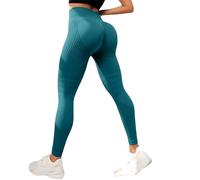 Jeeeun Anti Cellulite Leggings for Women, Womens Tummy Control Leggings, Scrunch Butt 3D Fit Yoga Pants for Workout Fitness (Green,Grand)
