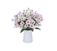 Jeeeun Artificial Mums for Outdoors, UV Resistant Mums Artificial Flowers, Waterproof & Windproof Sunset Faux Daisy Plants, Fall Outdoor Fake Flowers for Porch Garden Home Decor (Pink)