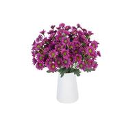 Jeeeun Artificial Mums for Outdoors, UV Resistant Mums Artificial Flowers, Waterproof & Windproof Sunset Faux Daisy Plants, Fall Outdoor Fake Flowers for Porch Garden Home Decor (Purple)
