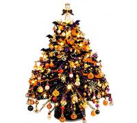 Jeeeun Beaded Christmas Tree Kit with Lights, Beaded Christmas Tree Kit for DIY Enthusiasts, Craft Lovers, Seasonal Decor Enthusiasts (Halloween Glow)