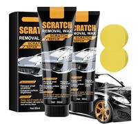 Jeeeun Car Scratch Remover Wax, Premium Polishing Compound, Universal Paint Restoration for Vehicles, Deep Scratch Repair, 60ML with Sponge, Restore Gloss & Enhance Surface Shine (2Packs)