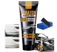 Jeeeun Car Scratch Remover Wax, Universal Premium Polishing Compound for Deep Scratches, 4 fl oz (120 ML) with Sponge and Cloth, Black (1PCS)