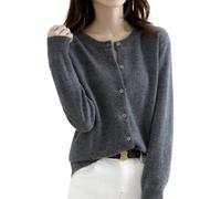 Jeeeun Cashmere Cardigans for Women, Cashmere Cardigan, Crochet Sweaters for Women (Dark Gray,XX-Large)