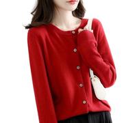 Jeeeun Cashmere Cardigans for Women, Cashmere Cardigan, Crochet Sweaters for Women (Date Red,XX-Large)