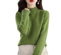 Jeeeun Cashmere Sweaters for Women, 2024 New Cashmere Long Sleeve Soft Pullover Sweater (A-Fruit Green,XL)