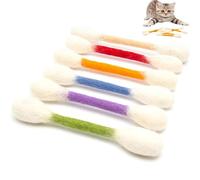 Jeeeun Cat Cotton Swab Toy, Felt Kitty Kicker for Indoor Cats, Kitten Chew Toy for Boredom Relief and Interactive Play (Mix)