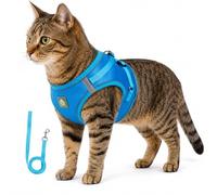 Jeeeun Cat Harness and Leash Set, Escape Proof Vest for Small Dogs (#A) | Polyester mesh vest distributes leash pressure across the chest for comfortable control