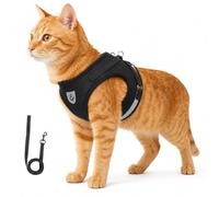 Jeeeun Cat Harness and Leash Set, Escape Proof Vest for Small Dogs (#C) | Polyester mesh vest distributes leash pressure across the chest for comfortable control