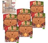 Jeeeun Christmas Chair Covers - Christmas Themed Chair Covers Exhibit Cute Christmas Chair Cover for Kitchen Holiday Party Decorations Set of 2/4/6 (B,6pcs)