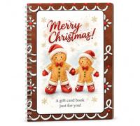 Jeeeun Christmas Gift Card Book, 10-Page Spiral Holiday Booklet (#B) | 10 Themed Pages for Personalized Christmas Surprises