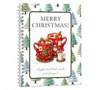 Jeeeun Christmas Gift Card Book, 10-Page Spiral Holiday Booklet (Cocoa Green)